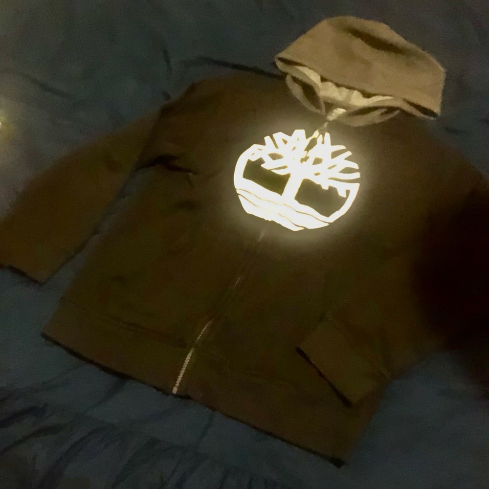 Timberland Black and grey zip up hoodie . Size M(10-12) kids good condition.